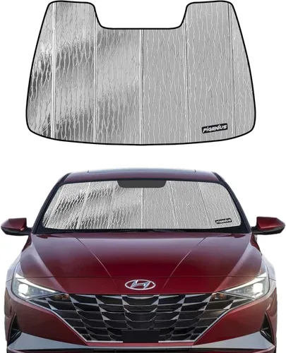 Vista 12 de Pigenius Parasol de parabrisas para Hyundai Elantra 2011-2016 Elantra Coupe 2013-2014, reversible plata/negro