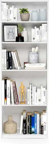 Vista 77 de Furinno Jaya Simply Home Librería abierta de 6 niveles, roble francés