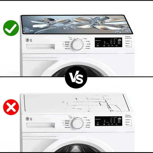 Vista 6 de Tapete antideslizante para cubierta superior para lavadora y secadora, almohadilla protectora a prueba de polvo con múltiples diseños de patrones