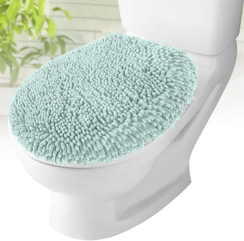 Vista 13 de Mayshine - Cubierta de microfibra tipo shaggy para la tapa del asiento del baño, estándar para baño