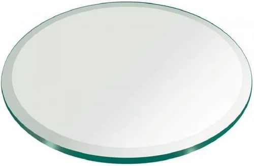 Vista 75 de Fab Glass - Mesa redonda de cristal de 48 in, grosor de 3/4 in, cristal pulido plano templado, Vidrio, Transparente