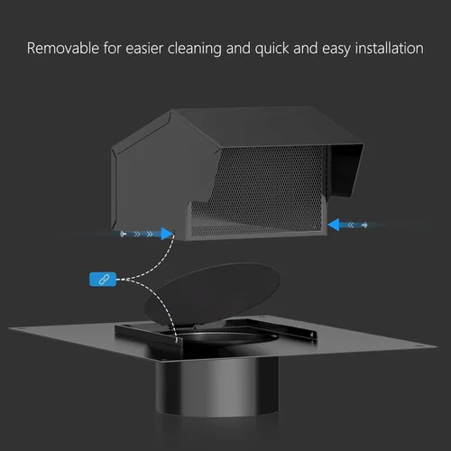 Vista 2 de Rejillas de ventilación de techo extraíbles, Hon&Guan rejilla de ventilación de secadora de techo de 4 pulgadas para casas, rejilla de escape