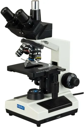 Vista 2 de OMAX Microscopio compuesto biológico trinocular 40X-2500X con la luz reemplazable del LED