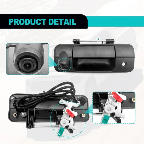 Vista 6 de Puerta trasera de repuesto para cámara de visión trasera, compatible con Toyota Tundra 2007 2008 2009 2010 2011 2012 2013 Reemplaza 69090-0C051