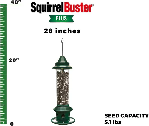 Vista 14 de Squirrel Buster Plus - Comedero para pájaros a prueba de ardillas con anillo cardenal y 6 puertos de alimentación, capacidad de semillas de 5.1