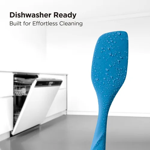 Vista 6 de Kitchen Mama WaltzGrip - Espátula de raspado de silicona platinada: resistente al calor, sin costuras, antiadherente para utensilios de cocina