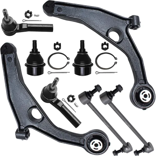 Vista 169 de Detroit Axle - Kit de ocho piezas - brazos de control de suspensión inferior delantero y trasero con juntas de bolas, extremos de barras