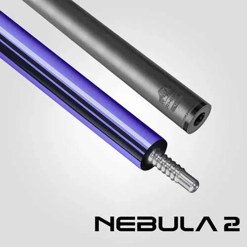 Vista 3 de RHINO Nebula 2 Pool Cue - Premium Carbon Fiber Shaft & Composite Butt. Time Crystal Tip, Pro Taper Design. 3/8-8 Joint, Wrapless. Low Deflection