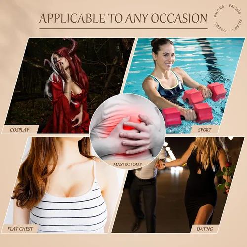 Vista 5 de Hercicy 1 par de formas de pecho de algodón con esponja ligera para mastectomía, soporte para el cáncer de mama para mujeres