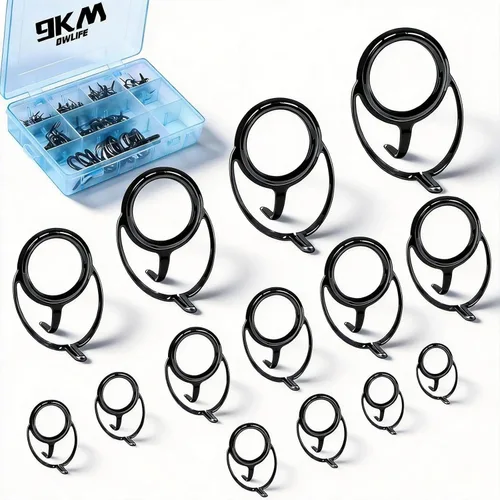 9KM DWLIFE Guías de caña de pescar 50/100/120 piezas Kit de reparación de caña de pescar, guías de caña de pescar, guías de caña de pescar, ojales