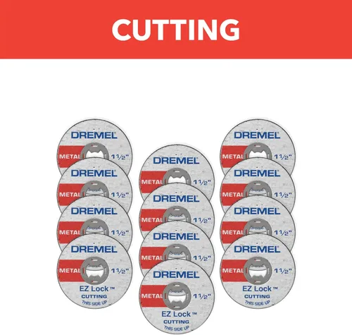 Vista 2 de Dremel EZ456B - Ruedas de corte para herramientas rotativas EZ Lock de 1 1/2 pulgadas, accesorios de corte de herramientas rotativas, perfectos