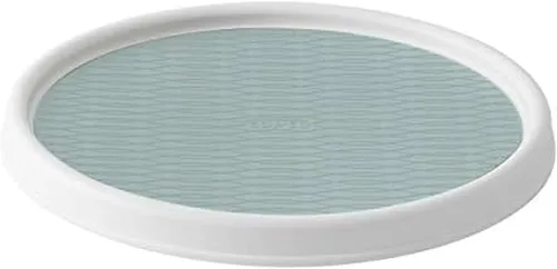 Vista 13 de Copco Armario de despensa antideslizante Lazy Susan Tocadisco, 12 pulgadas, Blanco/Gris