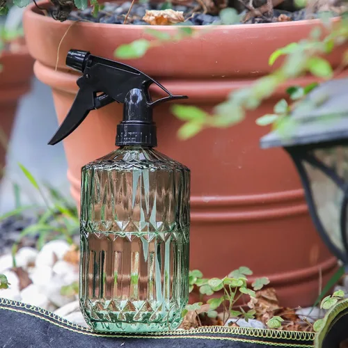 Vista 10 de OFFIDIX Fine Mist Plant Mister, Botellas de spray de presión manual de vidrio, Botella de riego con boquilla ajustable para jardinería
