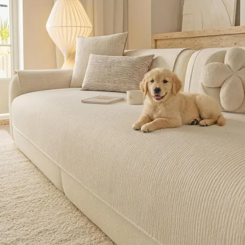 Vista 15 de MEETSKY Funda de sofá para perros, lavable, funda antideslizante para sofá de 2 cojines, funda para sofá modular en forma de L, tapete apto