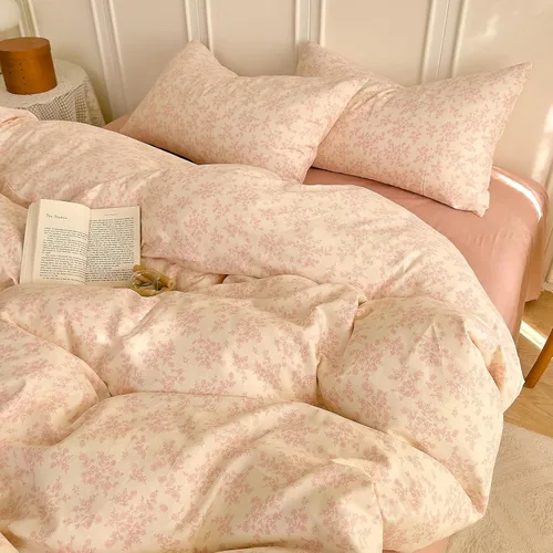 Vista 34 de HighBuy Funda de edredón floral de algodón, floral, coquette, fundas de edredón ligeras, suaves para niñas, juego de ropa de cama estilo jardín