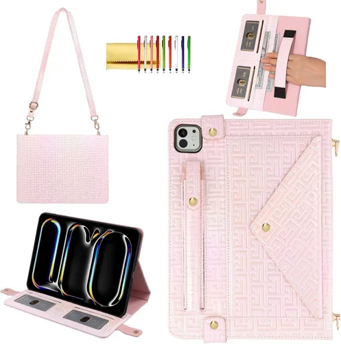 Vista 133 de Funda tipo bolso para iPad mini de 5ª/4ª/3ª/2ª/1ª generación de 7.9 pulgadas, Techcircle funda ligera tipo folio con soporte bandolera con billetera