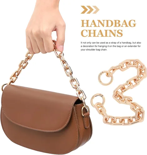 Vista 5 de Cadena de bolso de oro claro correa gruesa bolso corto bolso correa asa con langosta DIY bolso cadena correa