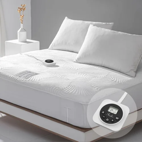 Vista 14 de Protector de colchón eléctrico con calefacción MINI de tamaño Twin - Calentador de cama con funciones de memoria y precalentamiento, 12