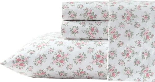 Vista 13 de Laura Ashley - Juego de sábanas individual, ropa de cama de percal de algodón fresca y suave con bolsillos profundos, ligera para comodidad durante