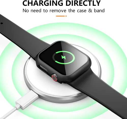 Vista 6 de Mugust Paquete de 3 fundas para Apple Watch Series 3 de 1.496 pulgadas (1.496 in), carcasa rígida de policarbonato con protector de pantalla