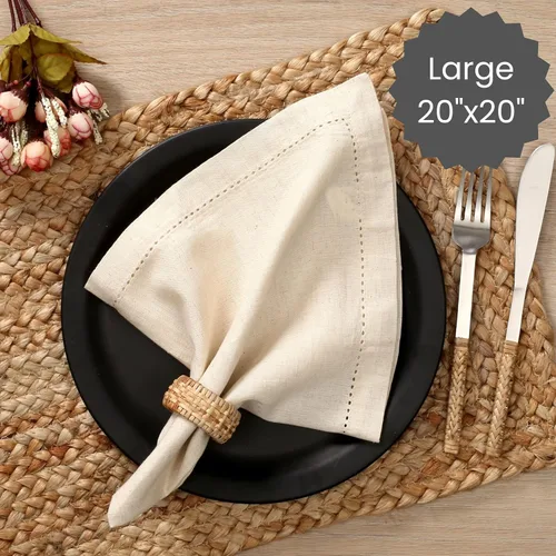 Vista 5 de Cotton Clinic Servilletas de tela – Lino de mesa perfecto para uso diario – Suave duradero lavable – Ideal para fiestas, bodas, granja, Navidad