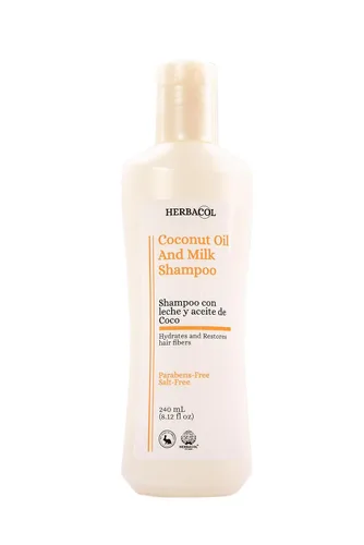 Herbacol Champú con leche y aceite de coco | Champú con leche y aceite de coco | 8.12 fl oz