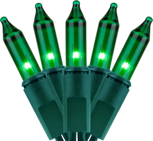 Vista 10 de YULETIME 200 luces rojas de Navidad, paquete de 2 hebras de 21 pies, 100 unidades, con certificación UL, mini tira de luces incandescentes