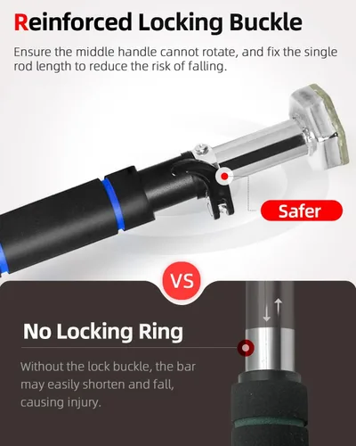 Vista 3 de Abahub Doorway Pull-Up Bar with Safety Lock, Home Use Heavy-Duty Door Frame Pull-Up Bar for Upper Body Workout, Adjustable Strength Training