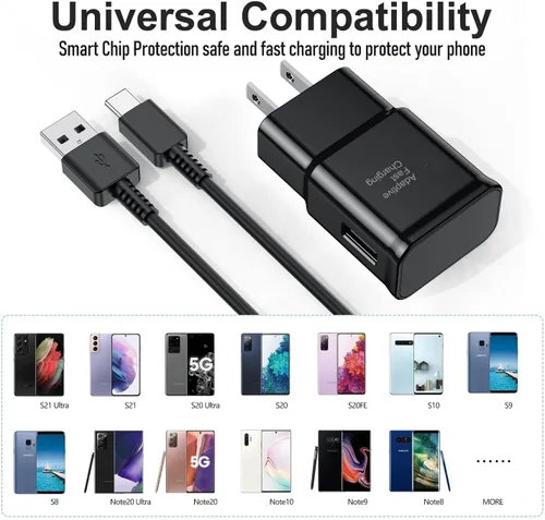 Vista 6 de Cargador USB C Samsung de carga rápida para teléfono Android tipo C de 6.6 pies para Samsung Galaxy Phone