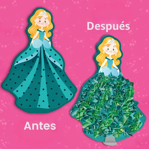 Vista 6 de Skillmatics Poke-in Art - Princesas mágicas, diversión sin desorden para niños, kits de manualidades de madera de bricolaje, actividad creativa