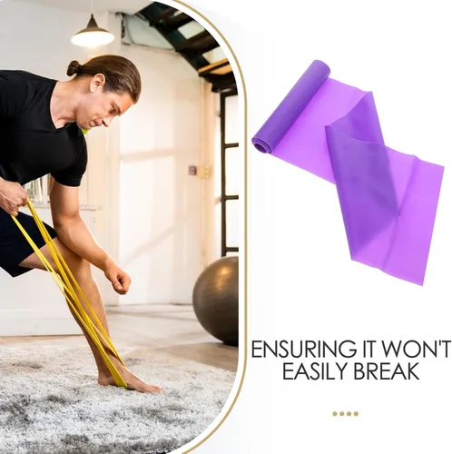 Vista 3 de Kisangel 3pcs Resistance Bands Set for Working Sturdy Elasticity Long Exercise Bands for Stretching Pilates Yoga Physical Therapy and Home Fitness