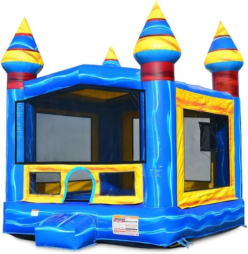 Vista 10 de JumpOrange Casa de rebote de Amazon River de 13 x 13 x 16 pies con soplador y aro de baloncesto; vinilo de PVC de grado comercial de 15 onzas