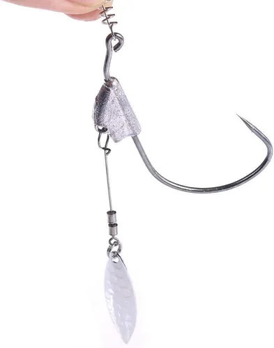 Vista 4 de Ganchos de pesca con peso de quilla con accesorio de cuchilla, señuelos de pesca, cabezas de plantilla, anzuelos de pesca Twistlock