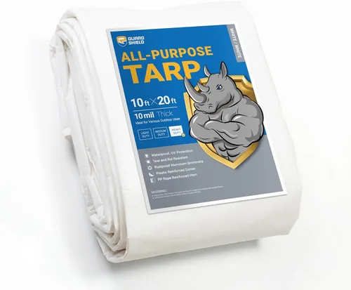 Vista 143 de GUARD SHIELD - Lona resistente, impermeable, de polietileno, gruesa, resistente a los rayos ultravioleta, con ojales, para exteriores, 6 x 8 pies