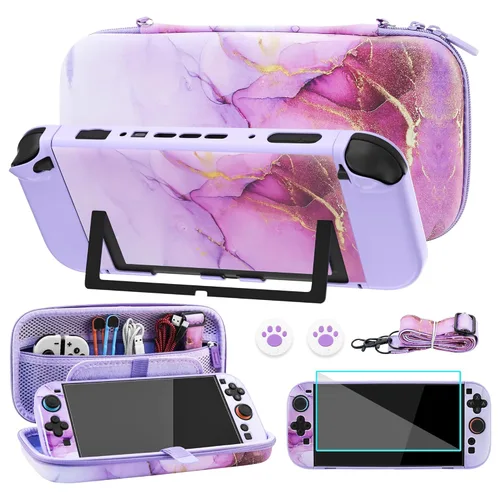 Vista 16 de FUNDIARY Black Carrying Case for Nintendo Switch 2(2025), Shockproof Accessories Bundle with Slim Portable Storage Travel Bag, Clear PC Protective