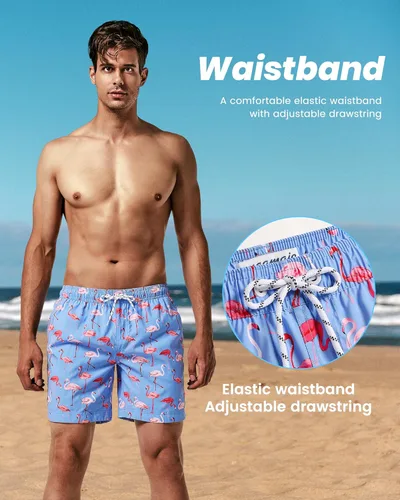 Vista 5 de maamgic Mens Slim Fit Swim Shorts Swim Trunks 7 inch Quick Dry Mens Bathing Suits with Mesh Lining