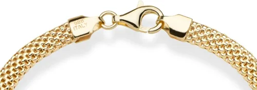 Vista 2 de Miabella 18K Gold Over Sterling Silver Italian 5mm Mesh Link Chain Bracelet for Women, 925 Made in Italy