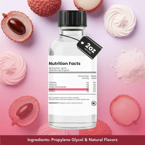 Vista 2 de Dolce Flav Extracto de lichi natural – 2 onzas de Kosher soluble en agua, sin azúcar, saborizante concentrado de lichi exótico para bebidas, postres
