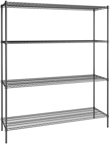 Vista 207 de Kit de 4 estantes de epoxi verde NSF de 21 x 72 pulgadas con postes de 86 pulgadas, estantería de almacenamiento resistente, kit de estantería