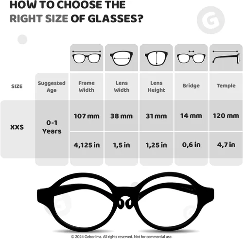 Vista 3 de Cute Baby Glasses 0-6 Months - XXS Round Infant Glasses with Strap - Clear Lens Newborn Spectacles