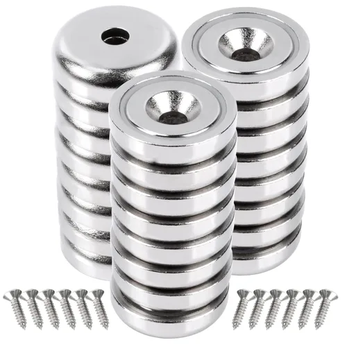 Vista 13 de 12 piezas de imanes de neodimio súper fuertes con agujeros, imanes de tierras raras de anillo, imanes de base redonda pequeños y avellanados