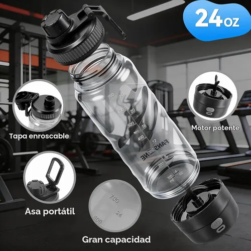Vista 2 de FANS-ONE Botella mezcladora eléctrica de proteínas, mezcladora eléctrica recargable USB C de 24 onzas, tazas agitadoras para batidos de proteínas