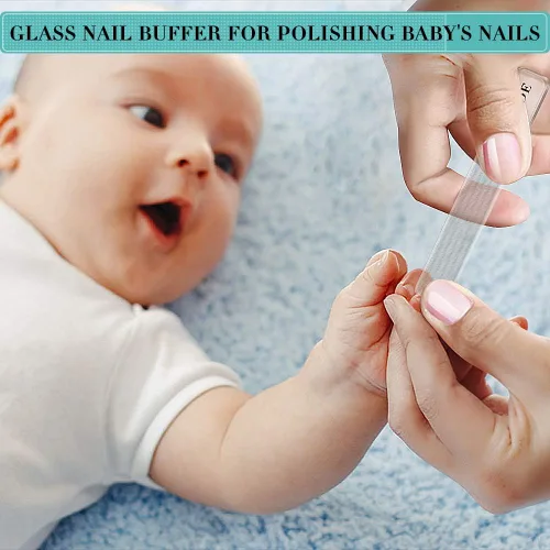 Vista 6 de Lima de uñas de cristal, 2 unidades de brillo de uñas de vidrio mejorado para uñas naturales, nano pulidor de uñas con estuche, kit de herramientas