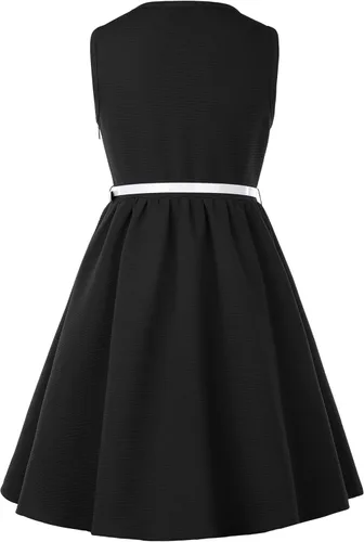 Vista 2 de GRACE KARIN Vestidos retro sin mangas con estampado floral y cinturón para niñas