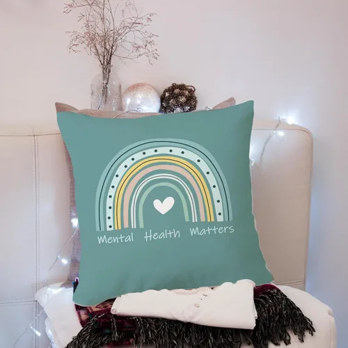 Vista 3 de NATSUNO Fundas de almohada arcoíris de 18 x 18 pulgadas, decoración bohemia para aula, decoración bohemia para aula, funda de almohada de arco iris