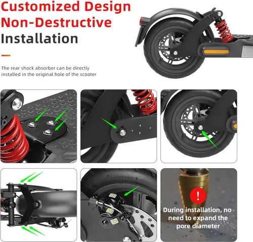 Vista 3 de ulip Kit de suspensión trasera scooter eléctrico amortiguador Fender luz trasera accesorios para Xiaomi M365 Pro Pro2 1S MI3 Essential Lite Scooter