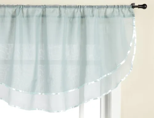 Vista 29 de Stylemaster Elegance Cenefa recta de gasa transparente, 60 x 14 pulgadas, color dorado