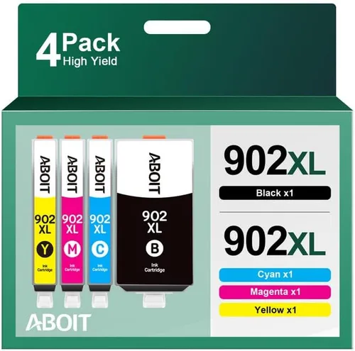 Cartucho de tinta de repuesto compatible para HP 902XL, cian, magenta, amarillo, negro, paquete de 4