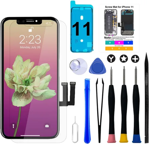 Vista 10 de Brinonac para iPhone 6, pantalla de repuesto negra, digitalizador LCD táctil, montaje completo con cámara frontal, sensor de proximidad, altavoz