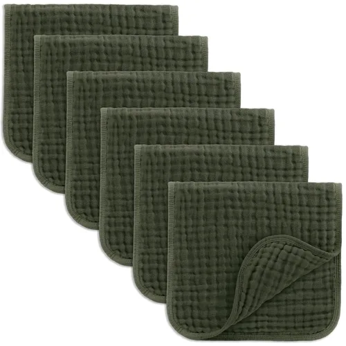 Vista 18 de Comfy Cubs - Paquete de 10 trapos de muselina para eructos, 20 x 10 pulgadas, grandes, de 6 capas, ultra absorbentes, 100 % algodón para babero